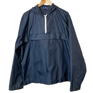 Vintage Navy Blue Champion Size Medium Made in Korea Pullover Windbreaker Jacket